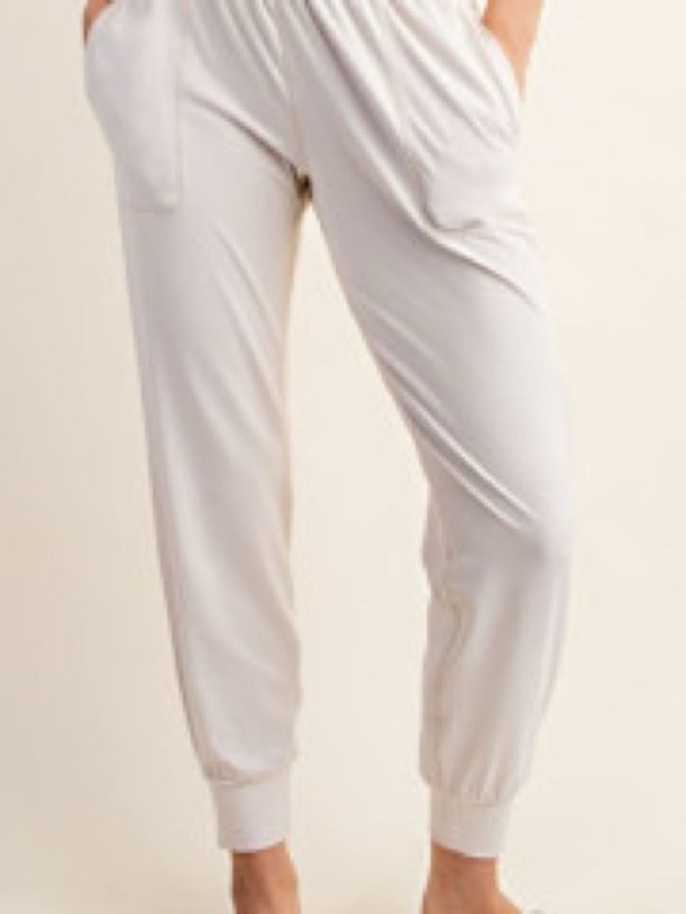 Light Cream Soft Jogger Pants